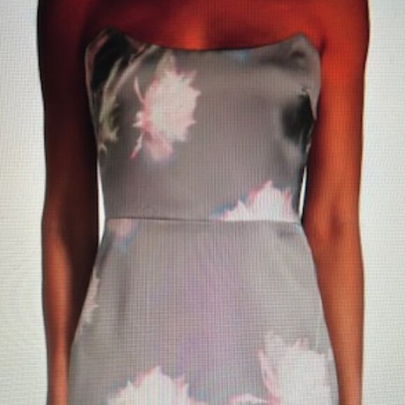 AMANDA UPRICHARD Joss Floral Off-The-Shoulder Strapless Grey Multi Minidress - Picture 13 of 13